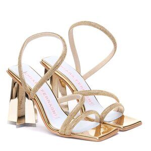 Chiara Ferragni Embellished Square Toe Star Heel Sandals - 38